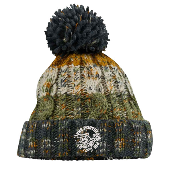 Porthcawl Pig Autumn Moss Pom Beanie Thumbnail