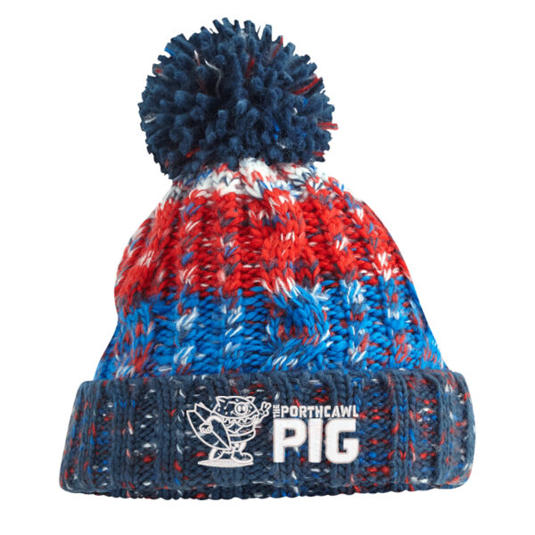 Porthcawl Pig Chilli Red Pom Beanie V2 Thumbnail